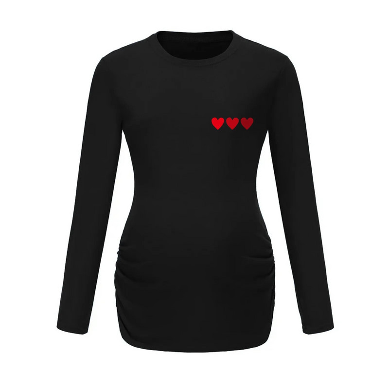 Ženska majica s tunikom za trudnice Mama Clothes Laskava majica kratkih rukava s dugim rukavima i širokim izrezom sa strane, ležerna jednobojna odjeća