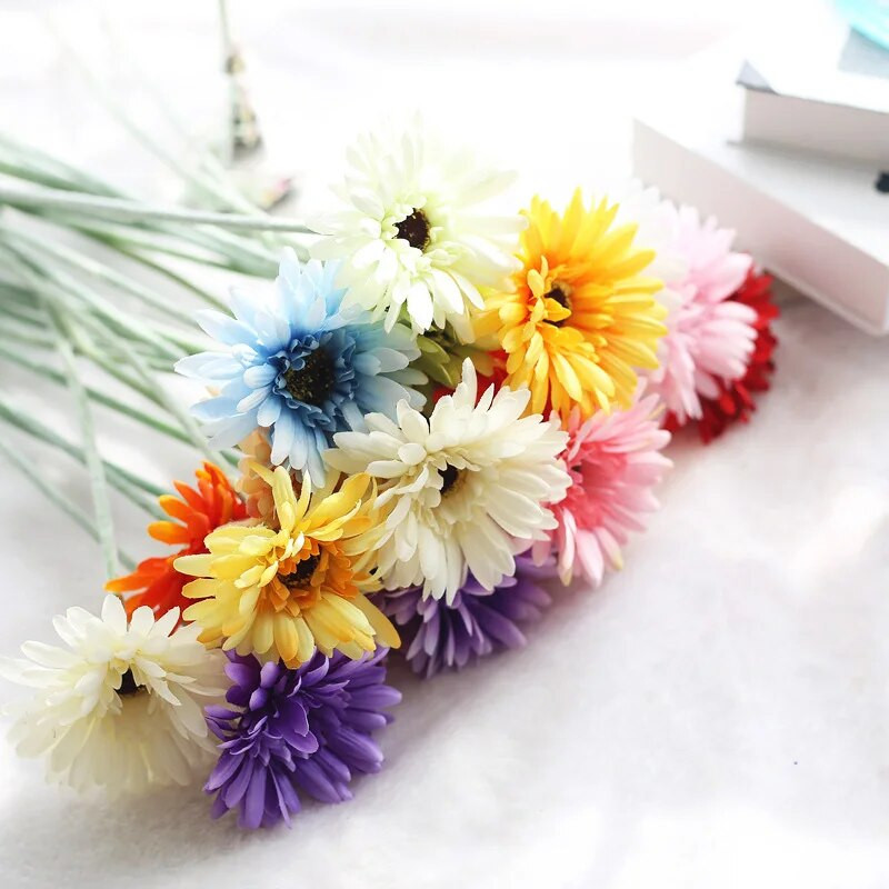 55 cm Umjetni cvijet gerbere Grana Svileni suncokret Dekoracija kućnog vrta Vjenčanje Božićni festival Potrepštine za zabave Flores