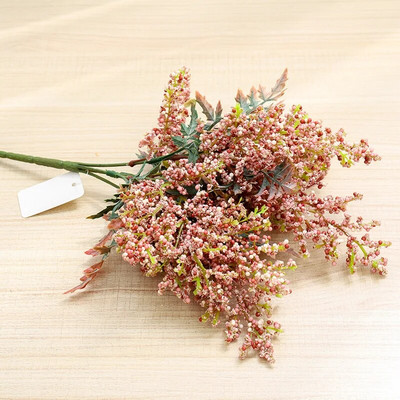 Skaisti mākslīgie putu ziedi kāzu pušķi Aksesuāri Mājas Ziemassvētki Augstas kvalitātes apdare Dzīvojamās istabas rudens viltus augs