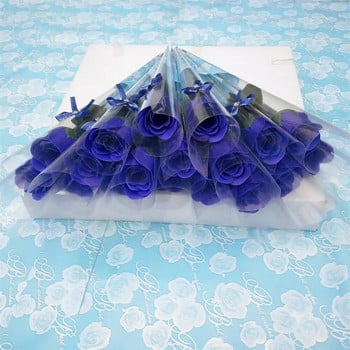 Творчески 10 бр. Изкуствена роза с едно стъбло с пластмасова опаковка Сапунени цветя Подарък за Свети Валентин Декорация за рожден ден