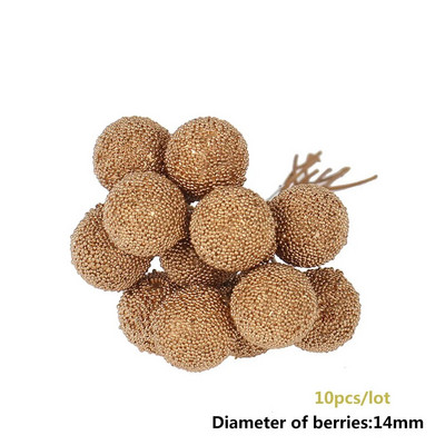 Mini zlatni umjetni tučak Zlatna miješana trešnja Stabljika Svežanj bobica Hibridna biljka Cvijet DIY Vijenac Potrepštine za vjenčanje