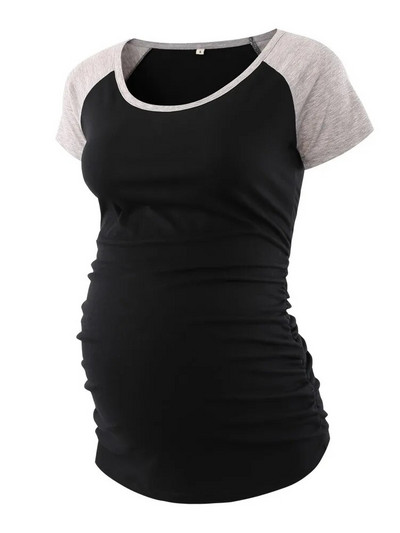 Majica za trudnice Majica kratkih rukava za trudnice Pregnancy Majica kratkih rukava s o-izrezom Majice za nove mame Odjeća Top mama