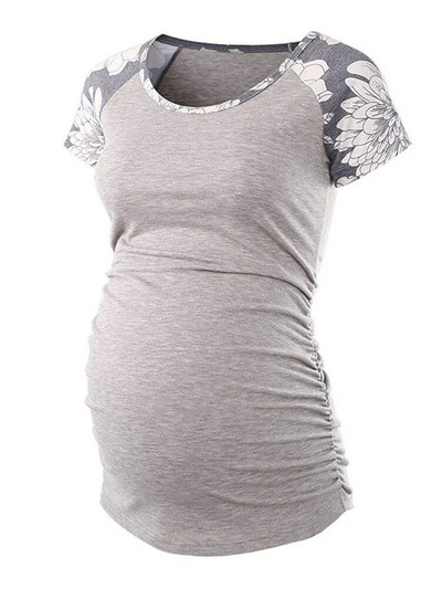 Majica za trudnice Majica kratkih rukava za trudnice Pregnancy Majica kratkih rukava s o-izrezom Majice za nove mame Odjeća Top mama