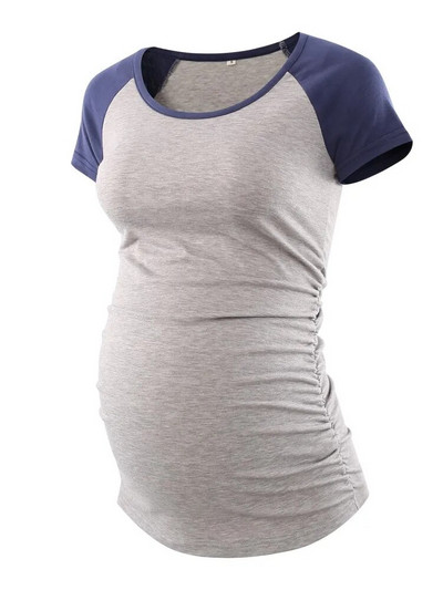 Majica za trudnice Majica kratkih rukava za trudnice Pregnancy Majica kratkih rukava s o-izrezom Majice za nove mame Odjeća Top mama