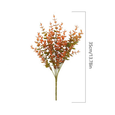 Gypsophila Umjetno cvijeće Grana eukaliptusa Bebe Dah Lažni Buket cvijeća crvene naranče Dekoracija kućnog vjenčanja Jesen