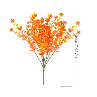 Gypsophila Umjetno cvijeće Grana eukaliptusa Bebe Dah Lažni Buket cvijeća crvene naranče Dekoracija kućnog vjenčanja Jesen