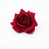 6 gabali Izsmalcinātas sarkanas rozes, 8 CM kāzu dekoratīvie ziedi, sienas dāvanas, albums Mājas dekori, vītnes mākslīgie ziedi, vairumtirdzniecība