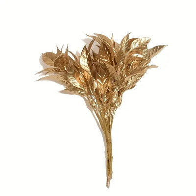 1 hunnik/6 tk Mini kuldne väike jõululillekimp Kunstsiidist lilled pulmakaunistuseks DIY scrapbooking pärg