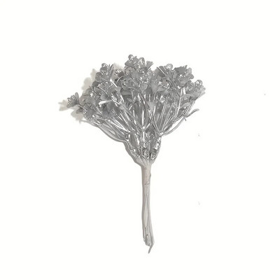 1 hunnik/6 tk Mini kuldne väike jõululillekimp Kunstsiidist lilled pulmakaunistuseks DIY scrapbooking pärg