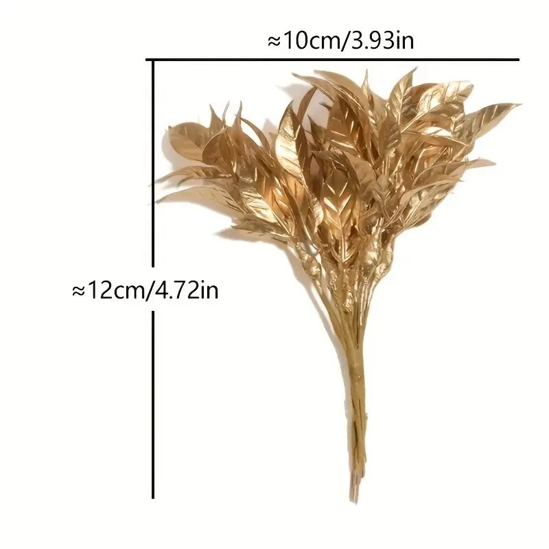 1 hunnik/6 tk Mini kuldne väike jõululillekimp Kunstsiidist lilled pulmakaunistuseks DIY scrapbooking pärg