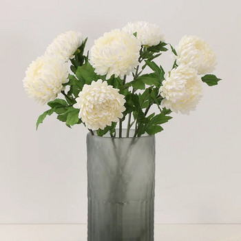 58 см изкуствени цветя, букет от хризантеми, красив копринен декор за маса за дома, аранжирайте симулация на фалшиви растения, домашен декор