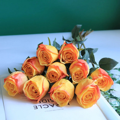 58 CM mesterséges rózsa virágok Egyetlen tűzön sült hamis bazsarózsa esküvő otthoni kerti parti dekorációhoz fehér rózsa szárított virágok