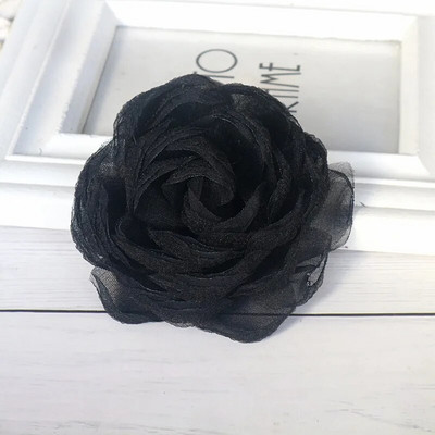 5Pcs 9CM Ručno izrađena gaza Organza Tkanina Umjetno cvijeće Ukrasi za glavu Vjenčanica Dodaci za dom DIY Lažni cvijet