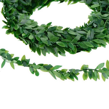 Изкуствен венец от бръшлянови листа 7,5 метра растителни лози Фалшиви листа Домашен декор Сватба Коледа Вътрешна външна градинска фестивална украса