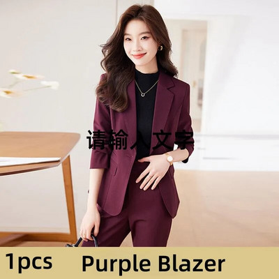 Novi ženski svečani kompleti hlača iz 2023. Ženski žuto-ljubičasto-crveni crni sako sako Hlače za uredske dame Poslovna radna odjeća Set od 2 komada