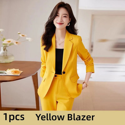 Novi ženski svečani kompleti hlača iz 2023. Ženski žuto-ljubičasto-crveni crni sako sako Hlače za uredske dame Poslovna radna odjeća Set od 2 komada