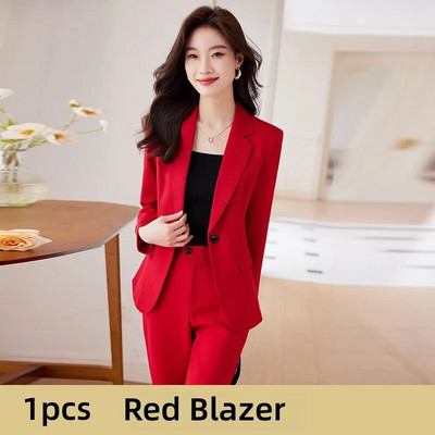 Novi ženski svečani kompleti hlača iz 2023. Ženski žuto-ljubičasto-crveni crni sako sako Hlače za uredske dame Poslovna radna odjeća Set od 2 komada