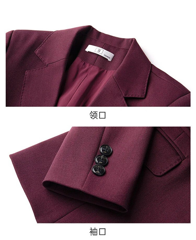 Novi ženski svečani kompleti hlača iz 2023. Ženski žuto-ljubičasto-crveni crni sako sako Hlače za uredske dame Poslovna radna odjeća Set od 2 komada