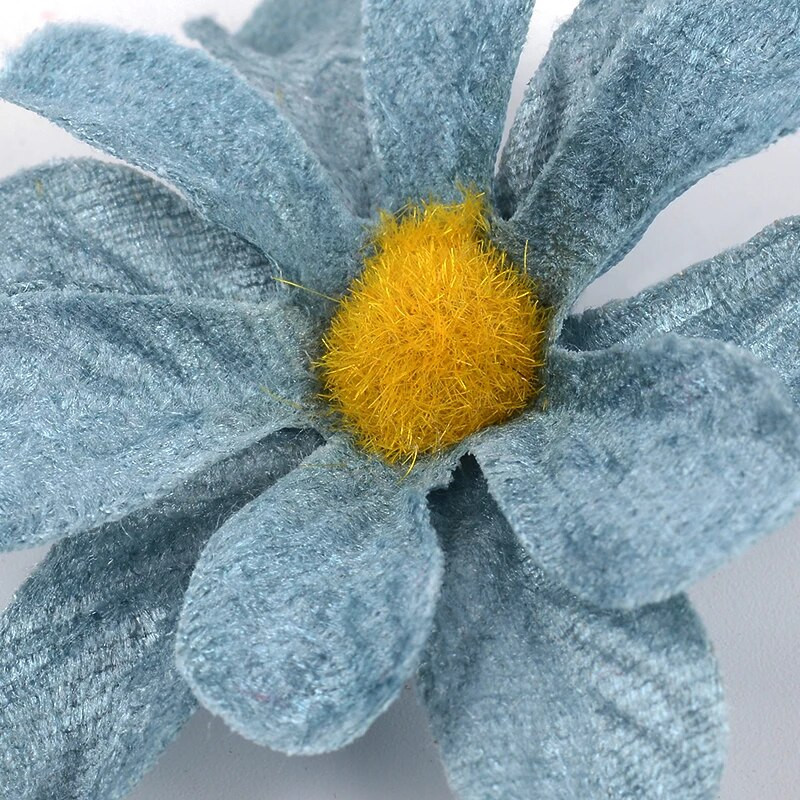 10 vnt Retro margumyno dirbtinės gėlės 6 cm Mini aksominis netikras audinys Gėlės galvos vestuvėms namų puošmena rankdarbiams pasidaryk pats