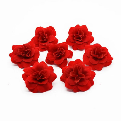 20 db 3,5 cm 5 cm vörös rózsák művirág lakberendezési kiegészítők esküvői barkácsolás csukló virágos fejdísz fesztivál kellékek