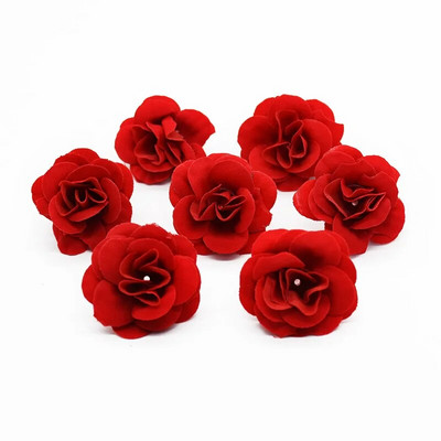 20 db 3,5 cm 5 cm vörös rózsák művirág lakberendezési kiegészítők esküvői barkácsolás csukló virágos fejdísz fesztivál kellékek