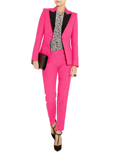 Női üzleti öltönyök női irodai egyenruha női nadrágkosztümök formális női szmoking, vékony 2 részes blézer