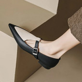 Uued naiste tasapinnalised Patchwork T rihmaga kingad valged mustad Patchwork nahast kingad terava ninaga madalad kontsad Vintage Zapatos Mujer 1342N