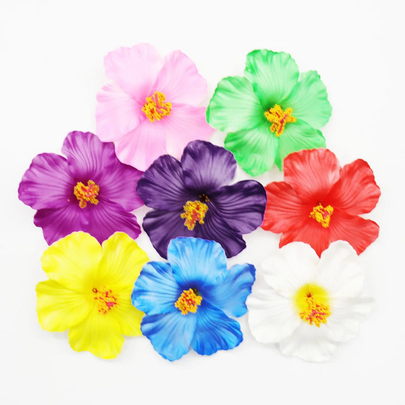 10PCS Hawaii Party Cvijeće hibiskusa Summer Party DIY Dekoracije Umjetno cvijeće Hula Girls Favor Cvijet za ukrašavanje kose