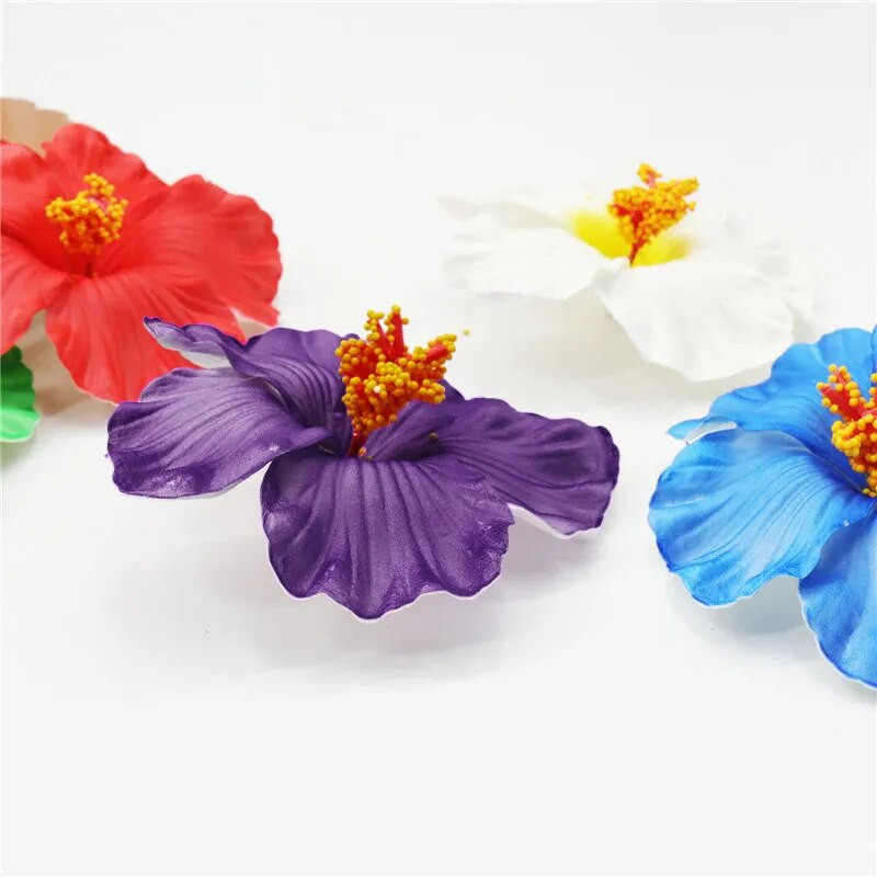 10PCS Hawaii Party Cvijeće hibiskusa Summer Party DIY Dekoracije Umjetno cvijeće Hula Girls Favor Cvijet za ukrašavanje kose