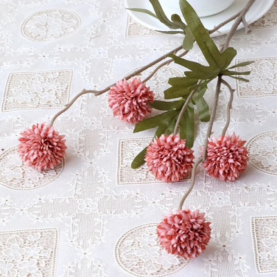 5 galvas Pienene Mākslīgie ziedi Līgavas pušķis Kāzu mājas ballītes dekors Ziedu kompozīcijas Ziemassvētku rotājumi Hortenzija