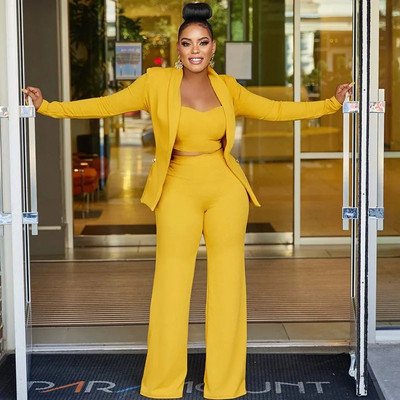 Elegantni uredski damski set od 3 komada Žensko odijelo Sako i odijela s hlačama Poslovna radna odjeća Formalni odgovarajući kompleti Odjevne kombinacije Uniforme 2023.