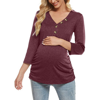 Ευρωπαϊκά και αμερικανικά ρούχα μητρότητας Νέο μονόχρωμο μπλουζάκι μητρότητας θηλασμού Ένδυση εγκύων γυναικών