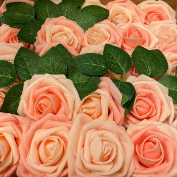 10/20/30 Heads 8CM Artificial PE Foam Rose Flowers DIY Wedding Bride Bouquets for Bridal Shower Party Wedding Διακοσμητικό λουλούδι