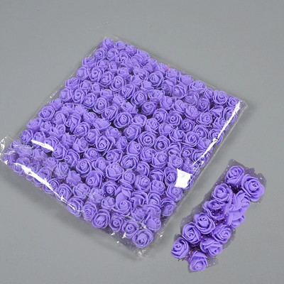 2cm 144Pcs Mini Cvjetne glave ruža PE pjena Umjetni cvijet ruže za DIY obrt lažne cvjetne dekoracije za vjenčanje/dom