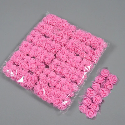 2cm 144Pcs Mini Cvjetne glave ruža PE pjena Umjetni cvijet ruže za DIY obrt lažne cvjetne dekoracije za vjenčanje/dom