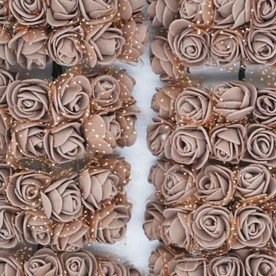 2cm 144Pcs Mini Cvjetne glave ruža PE pjena Umjetni cvijet ruže za DIY obrt lažne cvjetne dekoracije za vjenčanje/dom