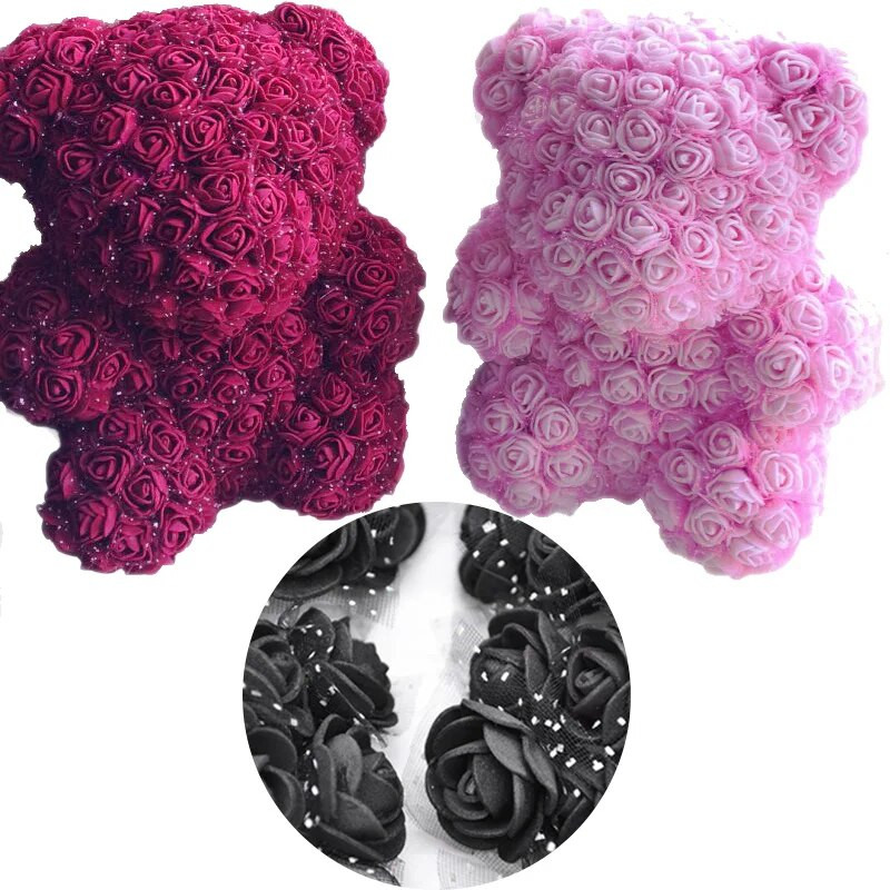 2cm 144Pcs Mini Cvjetne glave ruža PE pjena Umjetni cvijet ruže za DIY obrt lažne cvjetne dekoracije za vjenčanje/dom