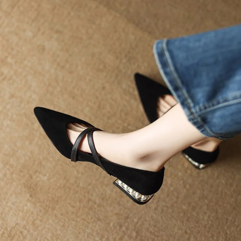 Ženske salonke Ljeto 2023. Cipele na nisku petu Slip on za djevojčice Elegantne balerinke Uredske dame Kožne mokasine natikače