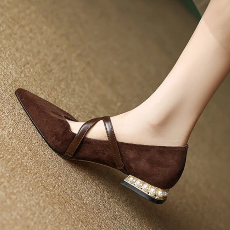 Ženske salonke Ljeto 2023. Cipele na nisku petu Slip on za djevojčice Elegantne balerinke Uredske dame Kožne mokasine natikače