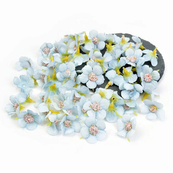 50 τμχ Μαργαρίτα Τεχνητά Λουλούδια Κεφαλή Μίνι Μεταξωτό 2 εκ. Ψεύτικα λουλούδια για διακόσμηση σπιτιού Στολισμός γάμου DIY Γιρλάντα Κεφαλή λουλούδια