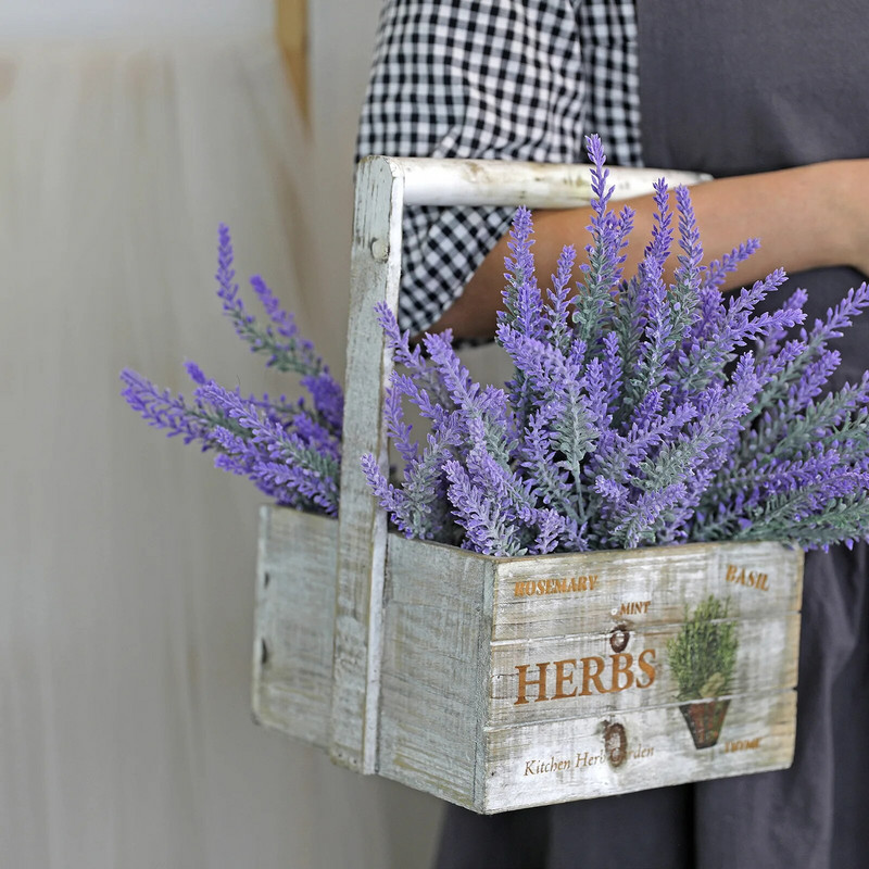 Ljubičasta Provansa Lavanda Umjetno cvijeće Vjenčani buket mladenki Diy Dekoracija doma Zrno Božić Plastična lažna biljka