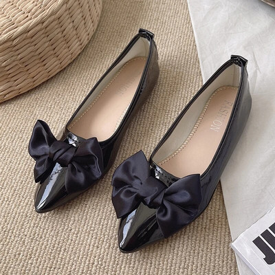 Άνοιξη Φθινόπωρο Νέα Μόδα Πολυτελείας Γυναικεία Απαλά Flat Flat Butterfly Knot Μπαλαρίνες Μεγάλο Μέγεθος Χαμηλά Τακούνια Σχεδιαστικά Παπούτσια 4262