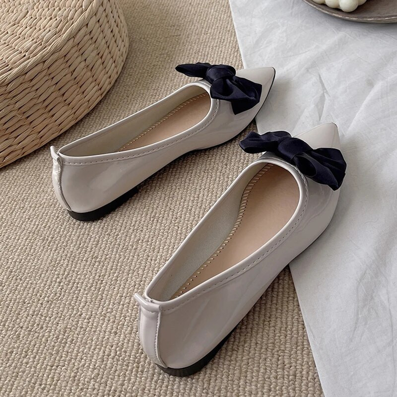 Άνοιξη Φθινόπωρο Νέα Μόδα Πολυτελείας Γυναικεία Απαλά Flat Flat Butterfly Knot Μπαλαρίνες Μεγάλο Μέγεθος Χαμηλά Τακούνια Σχεδιαστικά Παπούτσια 4262