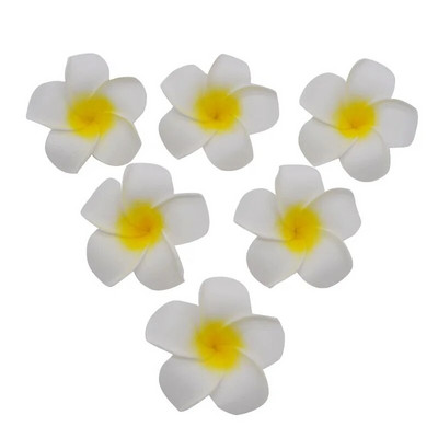 10gab/partija 5-9cm Havaju frangipani PE putu mākslīgie ziedi DIY vainags galvassegas Ziedi kāzu dekorēšanai ballīšu piederumi