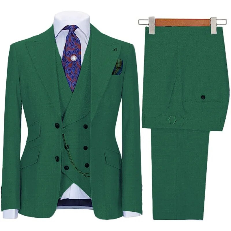 Lansboteri tumesinine meeste ülikond, 3-osaline õhuke äriline vabaaja ülikond pulmapeigmehele ametlikule tööle