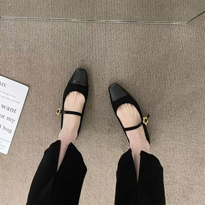 Nove ženske ravne cipele Patchwork Mary Jane Cipele s kopčom u obliku cvijeta Dizajnerske cipele od umjetne antilop kože Vintage Zapatos Mujer Proljeće 1192N