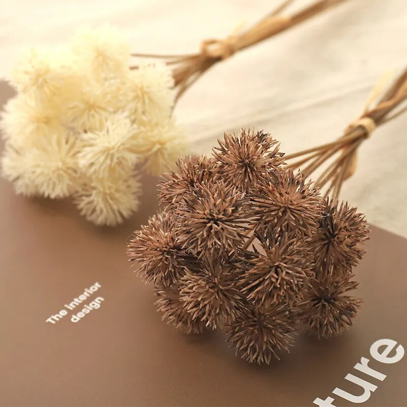 Lēti 12 gab mākslīgo pienenes ziedu puķu bumbiņu plastmasas pušķis mājas dekorēšanai kāzu dzimšanas dienas dāvana viltotu ziedu kompozīcija