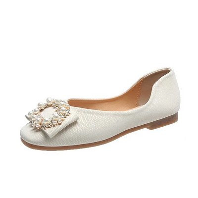 Plus veličina 35-42 Ženske ravne cipele s perlama za žene Mokasine Balerinke s kristalima Udobne plitke cipele Proljeće 1141N