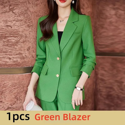 Ženska odijela Jesen 2023. Novo ležerno zeleno plavo kaki crni uski sako + kompleti hlača Svečana radna odjeća za uredske dame Poslovno odijelo