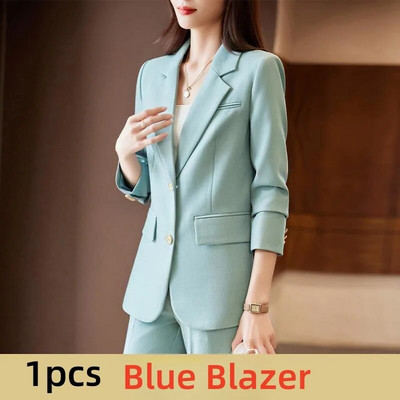 Ženska odijela Jesen 2023. Novo ležerno zeleno plavo kaki crni uski sako + kompleti hlača Svečana radna odjeća za uredske dame Poslovno odijelo